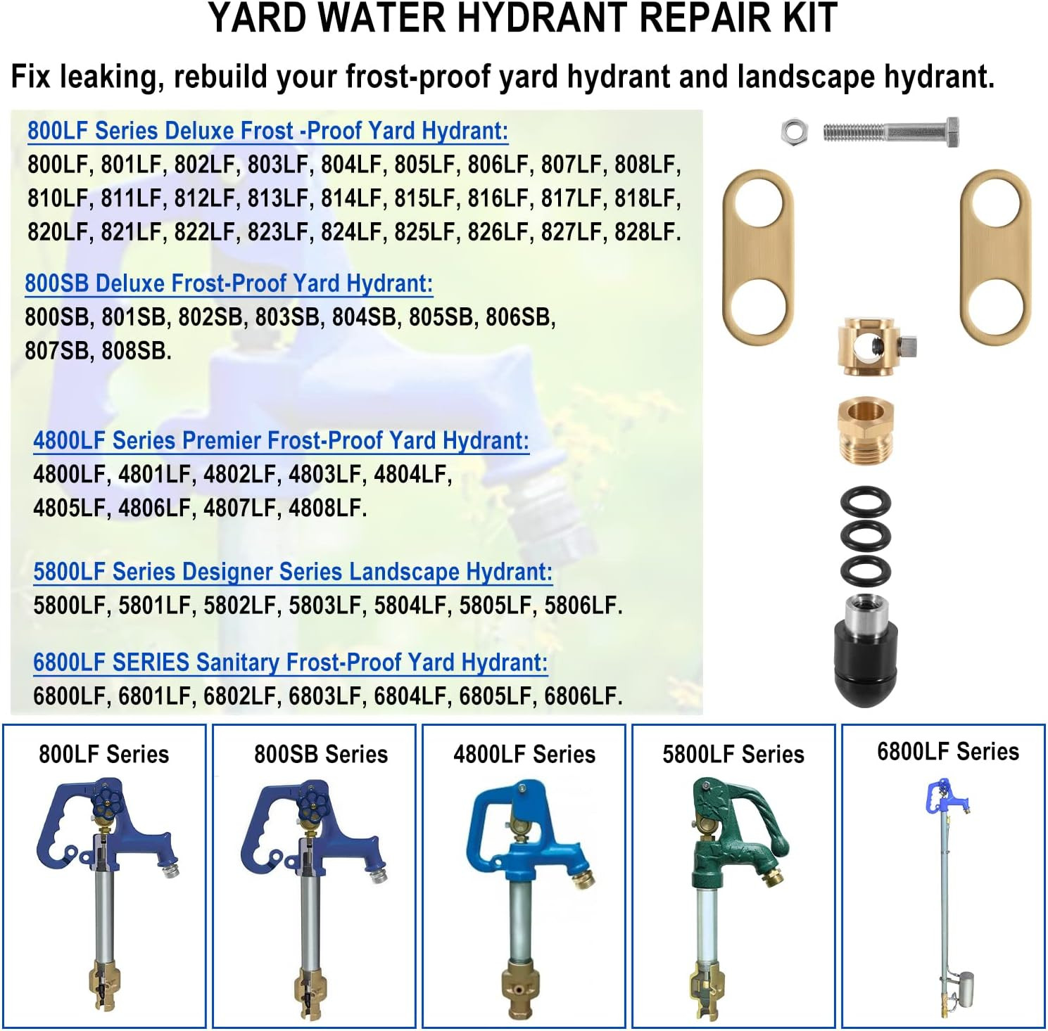 850 Sb Parts Kit Yard Water Hydrant Repair Kits & 8842 Plunger Fit for Simmons 8