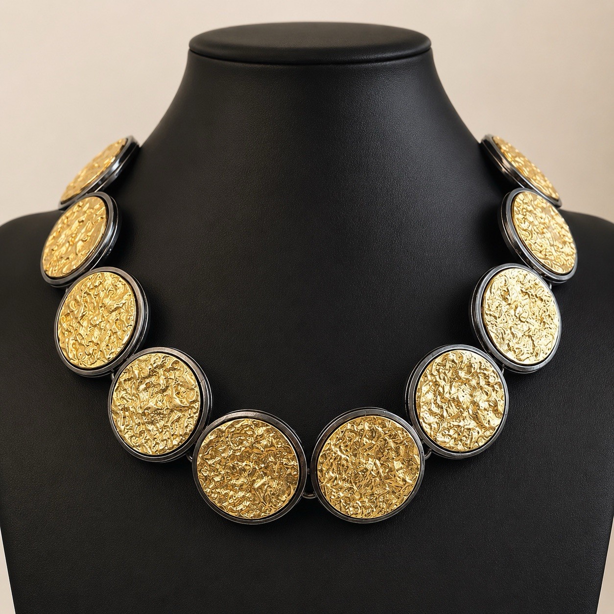YSL Yves Saint Laurent Gold 037/500 Robert Goossens Medallion Necklace Signed