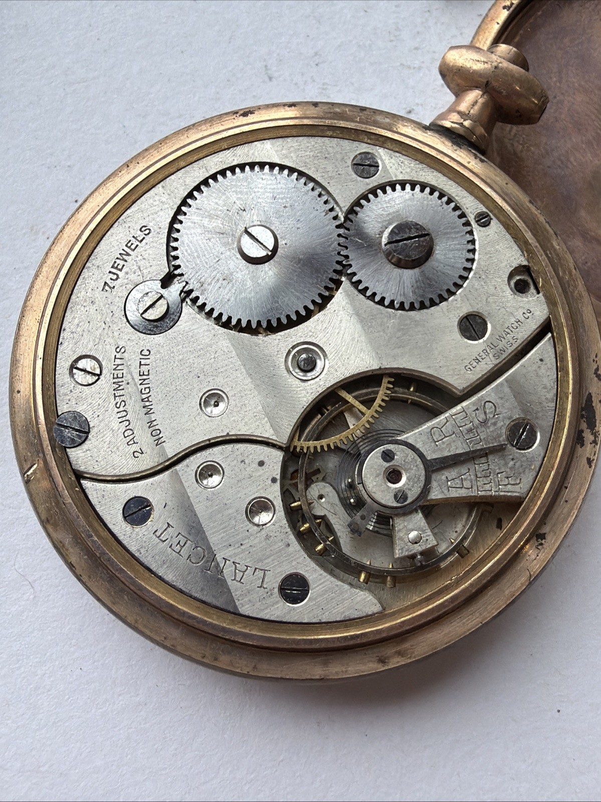 AS87 VTG 10 Years Gold Filled Winding Locust Pocket Watch For Repair Sold As Is