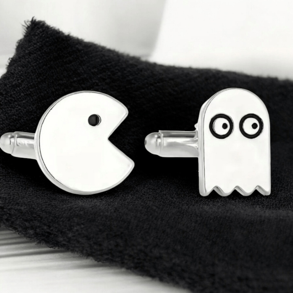 Pac-Man Cufflinks Game Over Ghost Video Game Arcade Iconic 80s Formal Tux Prom