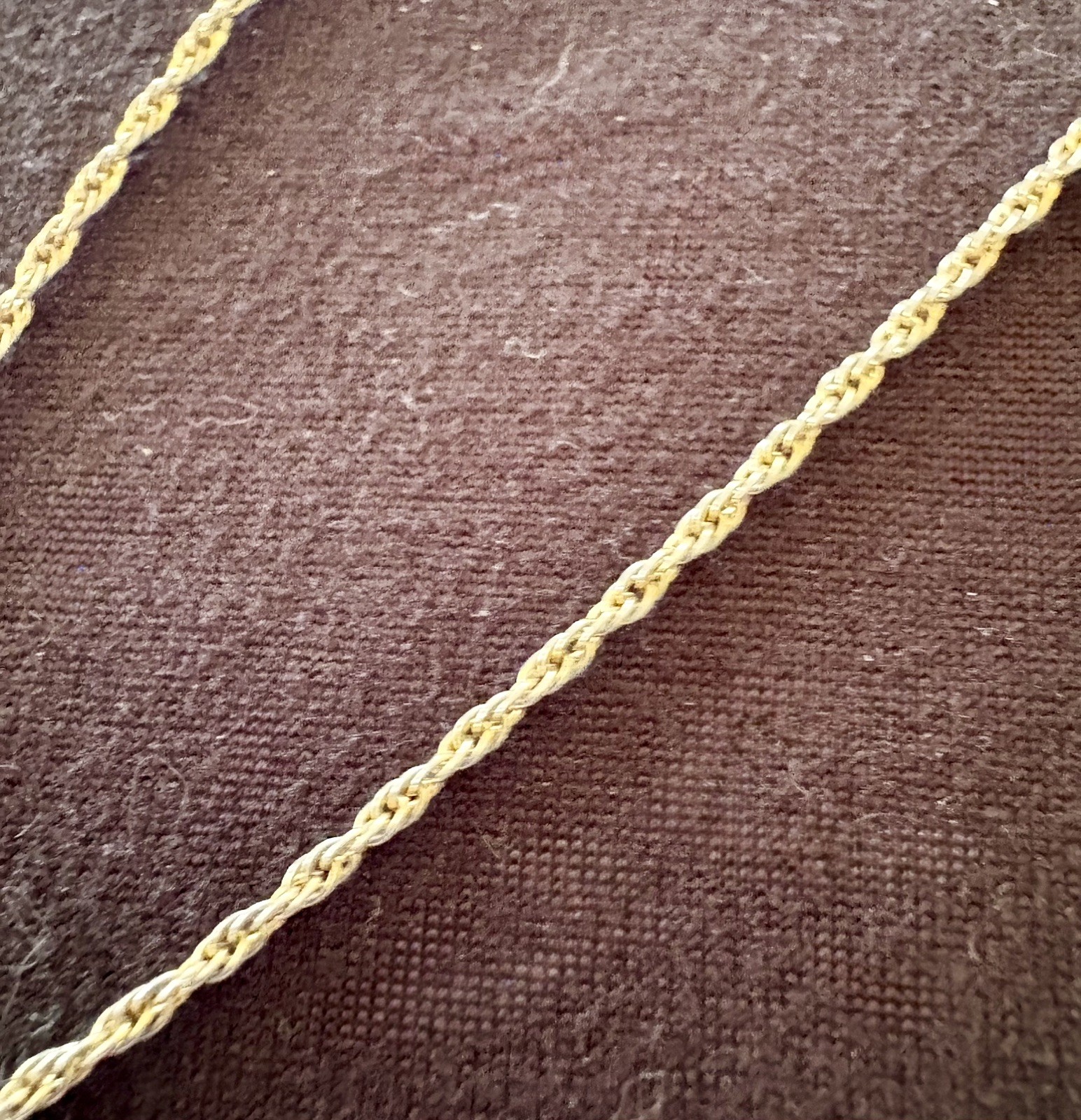 925 Italy Goldtone Over Sterling Silver Anchor Pendant & Rope Chain 22”