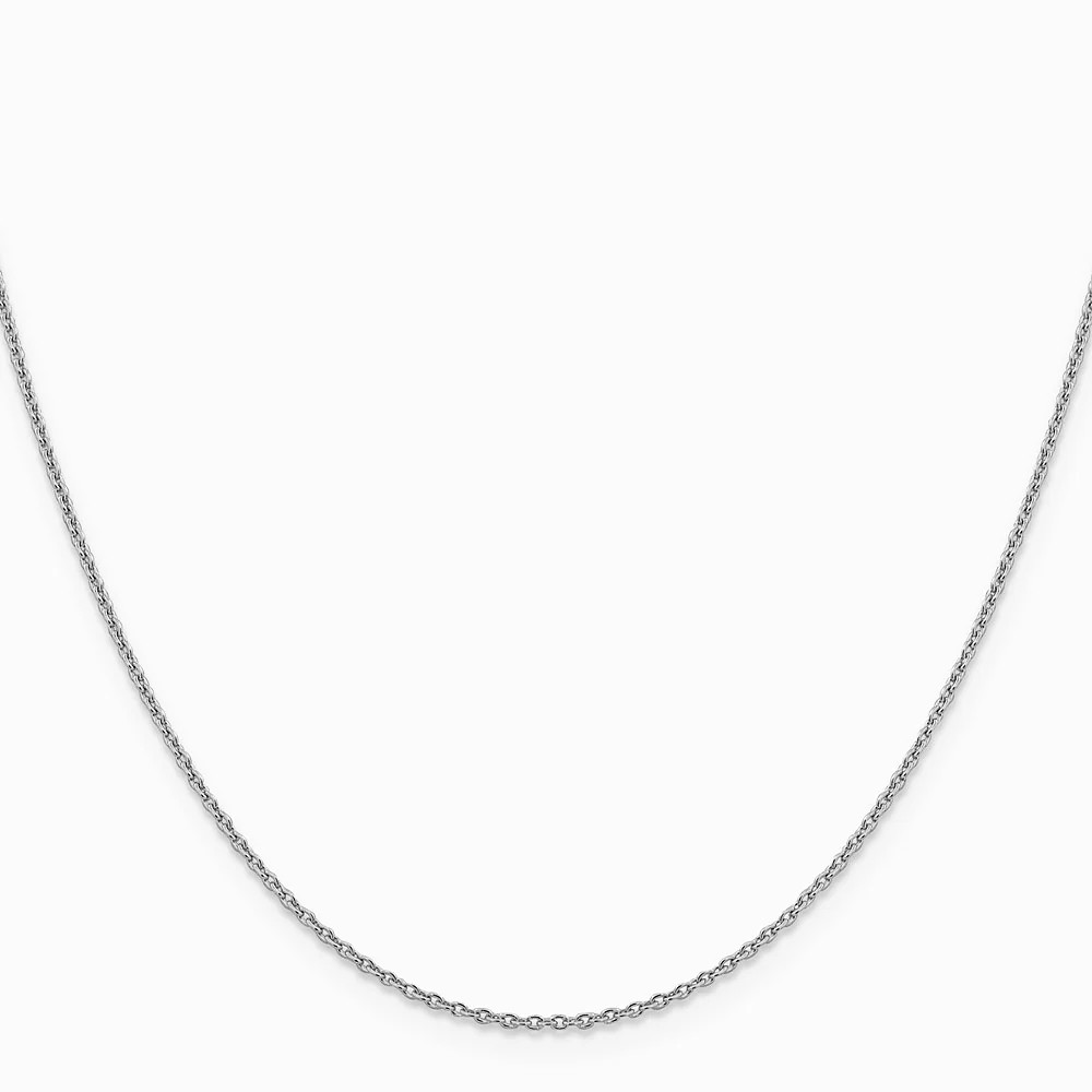14K White Gold 1.4mm Forzantine Cable Chain Necklace 16″-24″