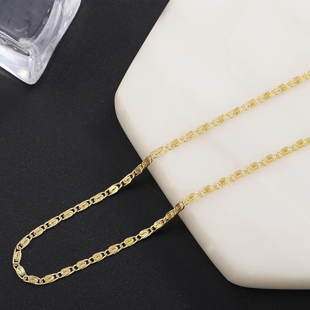 925 Sterling Silver Gold Chain Necklace 2MM Men Women 16-24 Inch Jewelry