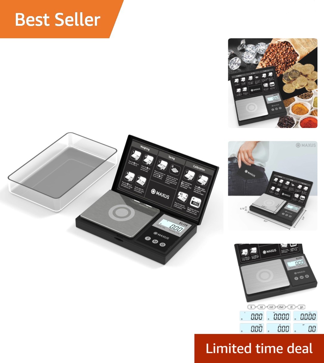 High Precision Digital Pocket Scale – 500g x 0.01g, LCD Display & Tare Function