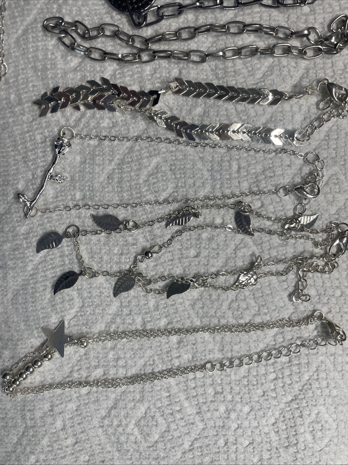 10 Silver Toned Bracelets And Anklets All Adjustable. Any Occasion!