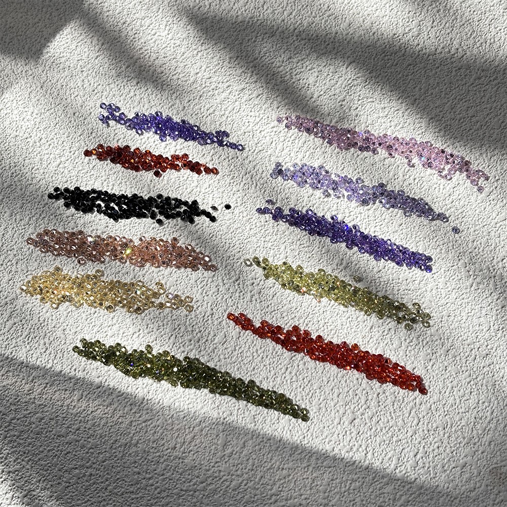 Loose Zirconia Gemstone Multicolored Round 1.1mm-10mm 100pcs for Jewelry Ring
