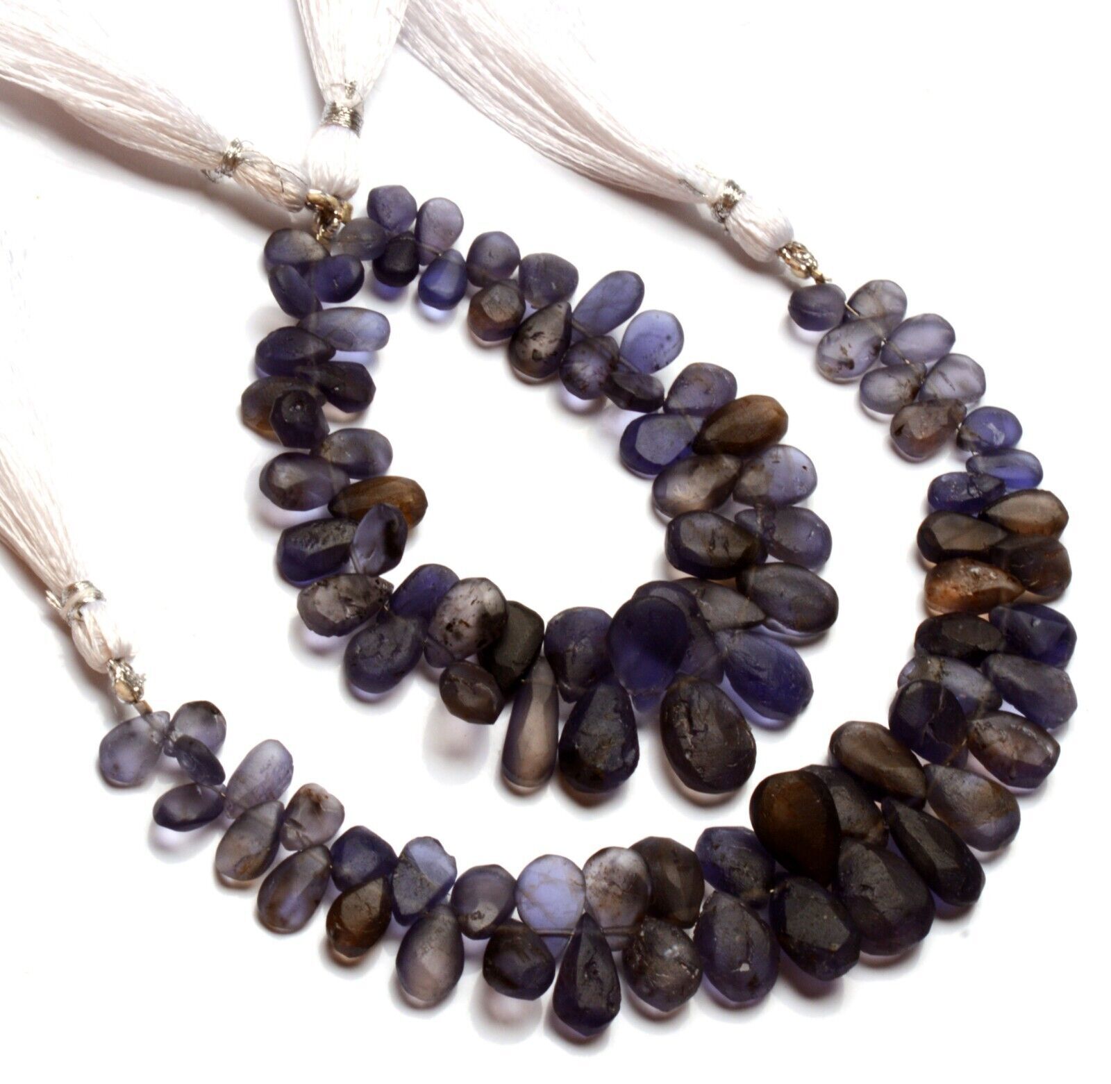 Natural Iolite Gemstone 8×6 to 13×10 mm Unpolished Pear Shape Beads 7″ Strand