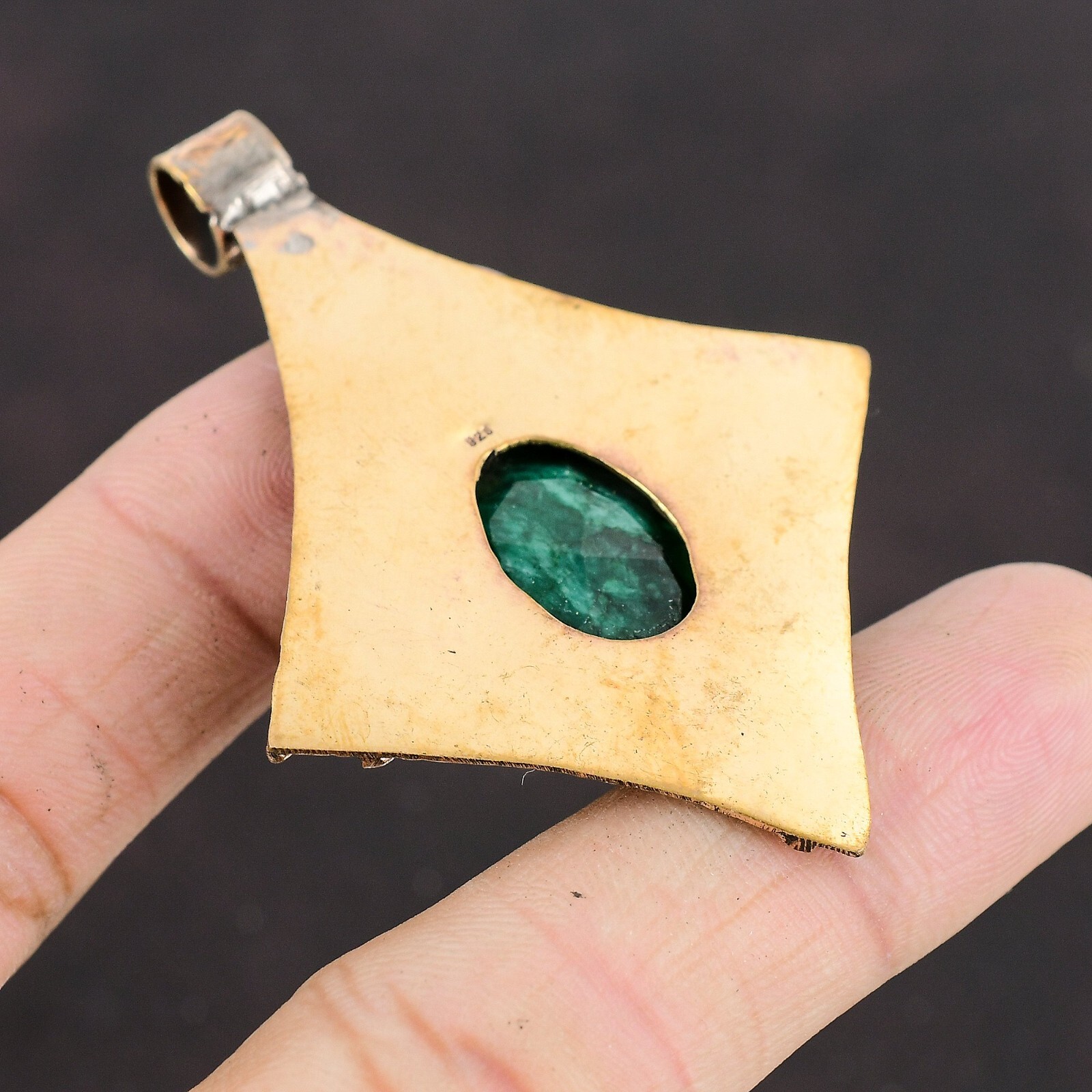 Valentines Deal Zambian Emrald Gemstone Mother Engagement Pendant Jewelry Copper