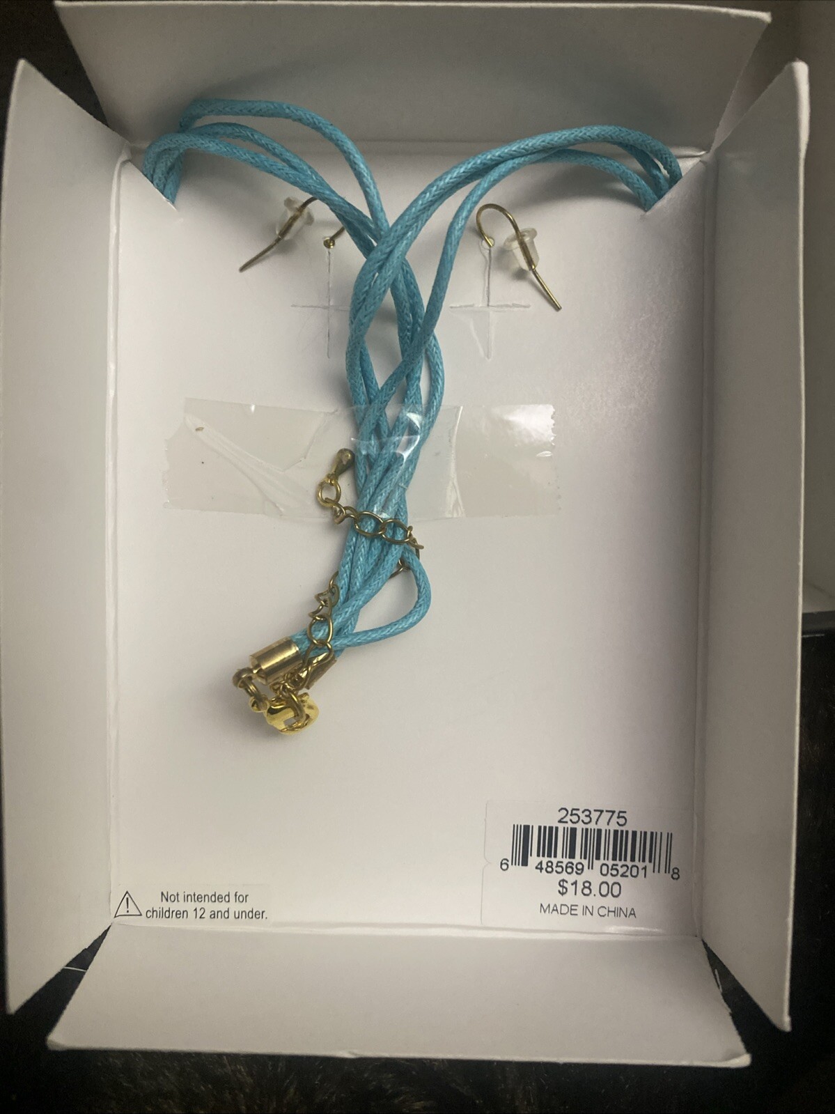East5th Necklace and Earring Set In Turquoise And Gold NEW IN BOX AS PICTURED