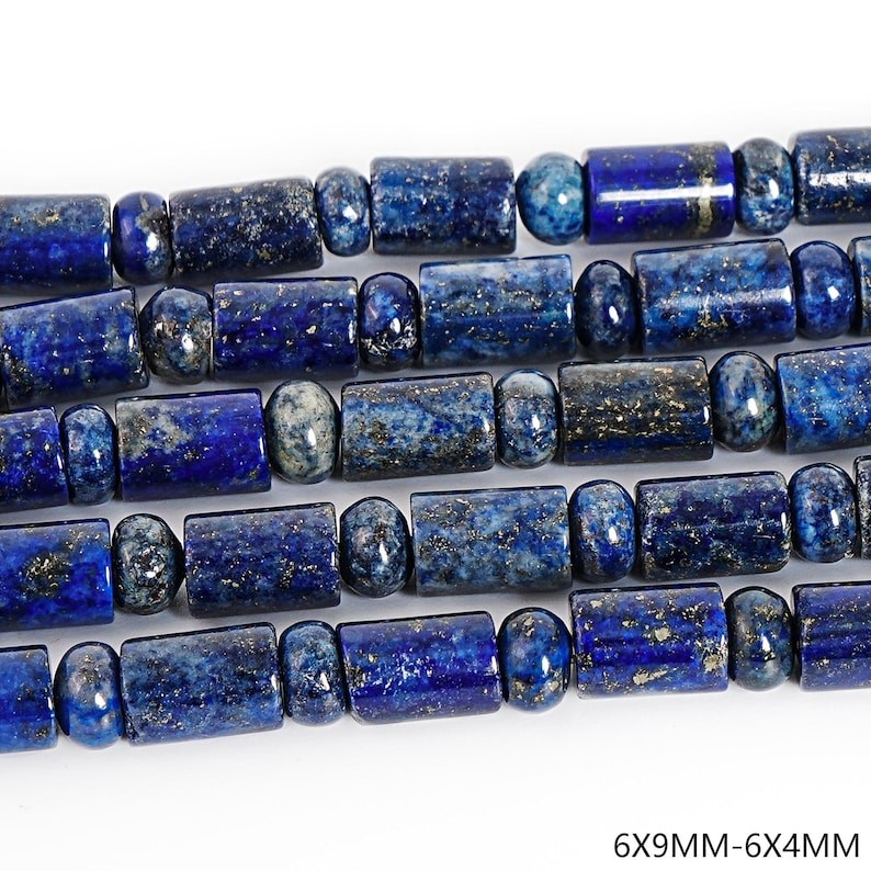 Blue Lapis Lazuli Tube Beads Grade AAA Loose Beads 6X9MM-6X4MM 8X10MM-8X4MM