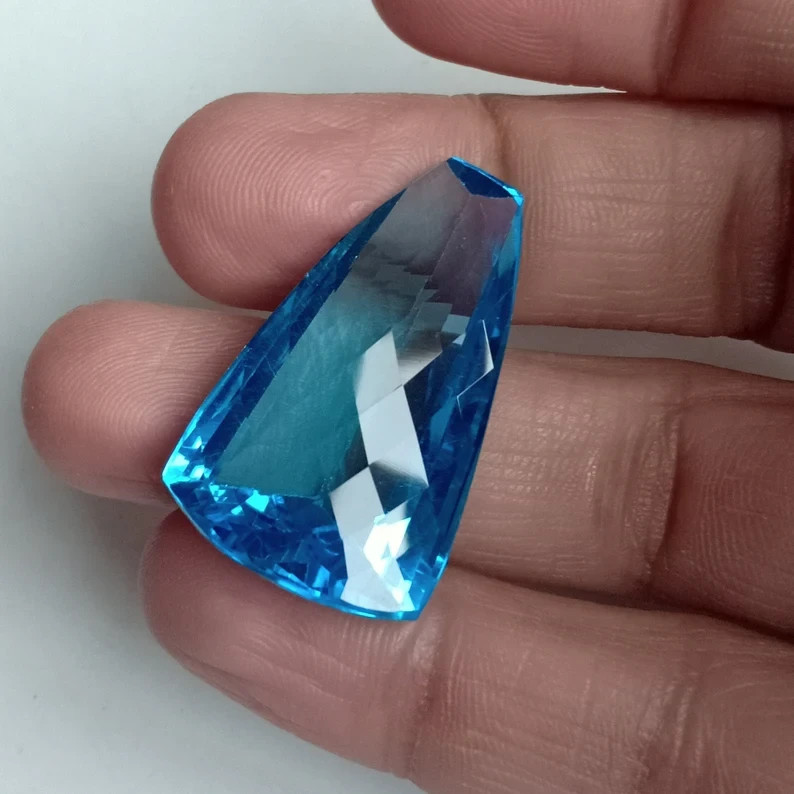BIG !! 53.97 Ct Natural Swiss Blue Topaz Fancy For Jewelry November Birthstone