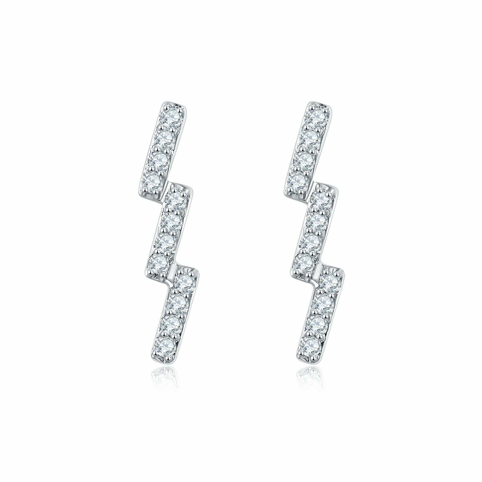 1.2ct Lab-Created Moissanite Geometric Minimal Stud Earrings White Gold Plated