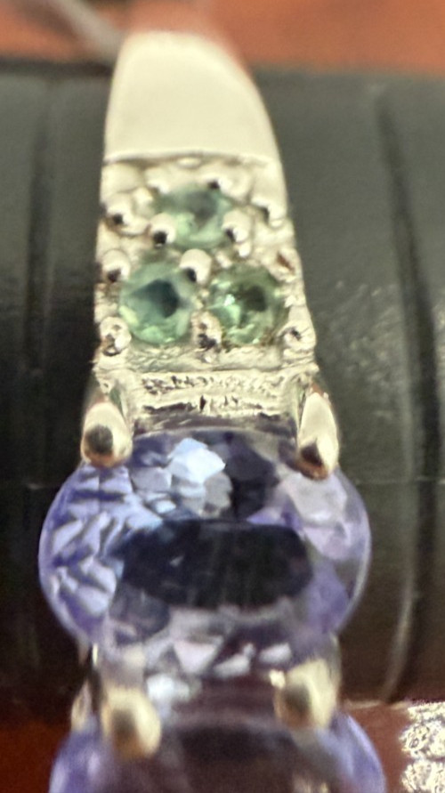 .925 Sterling Silver Amethyst Ring Size 8.75 Made In Jaipur India