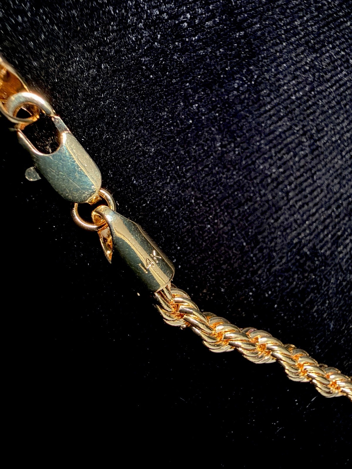 14K Stamped Gold Rope 30in 3.5MM Necklace. Hypoallergenic. Brand new.