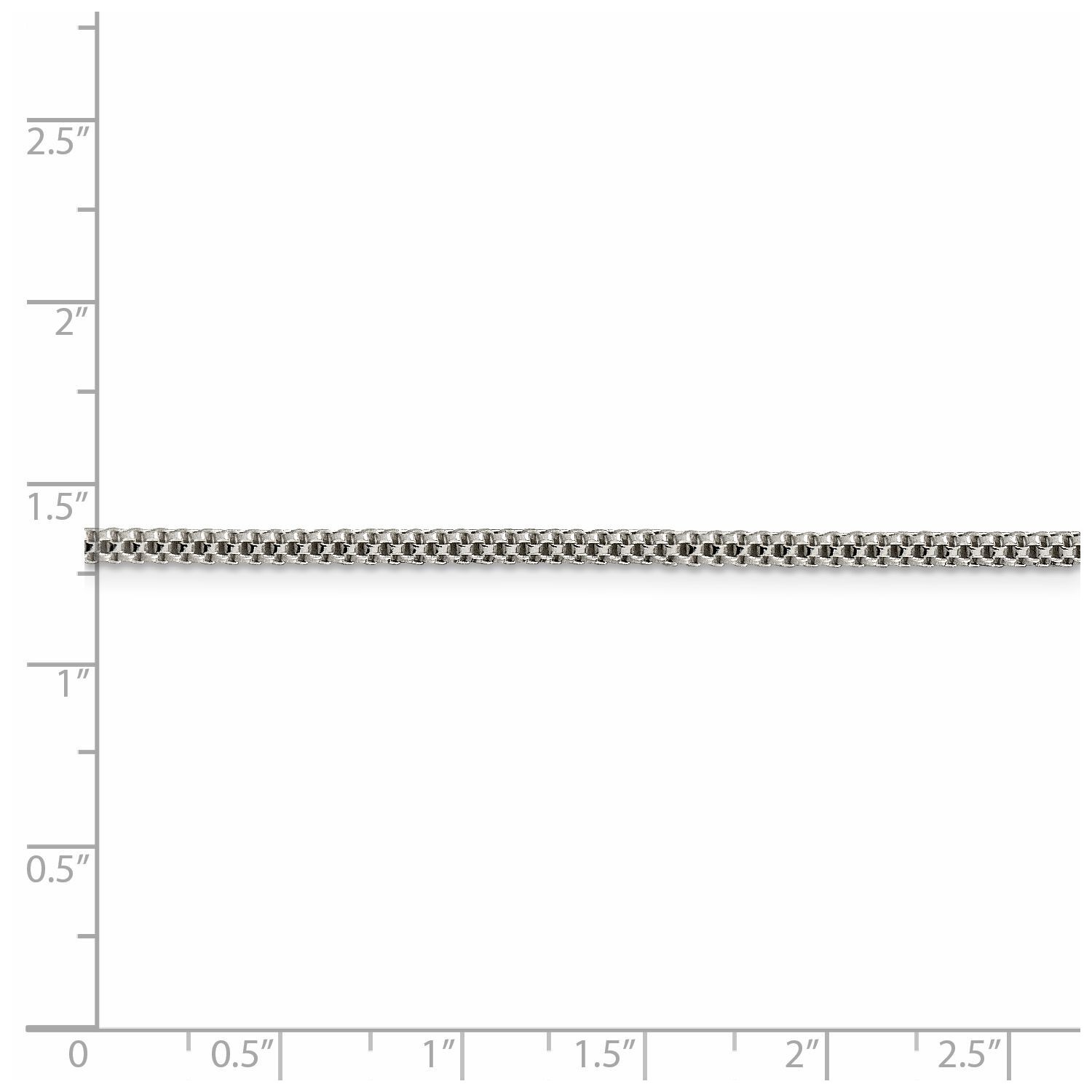 Sterling Silver Solid 2.4mm Plain Corona Link Chain w/ Lobster Clasp 16″ – 24″