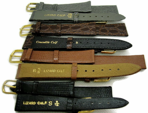 JB Champion Leather Watch Band Lizard Croc Black Brown 6-22 You Pick NOS Vintage