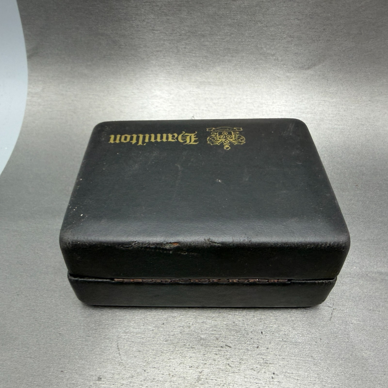 Hamilton Presentation Watch Box Case Black Cream W/Manuals Vintage Masterpiece