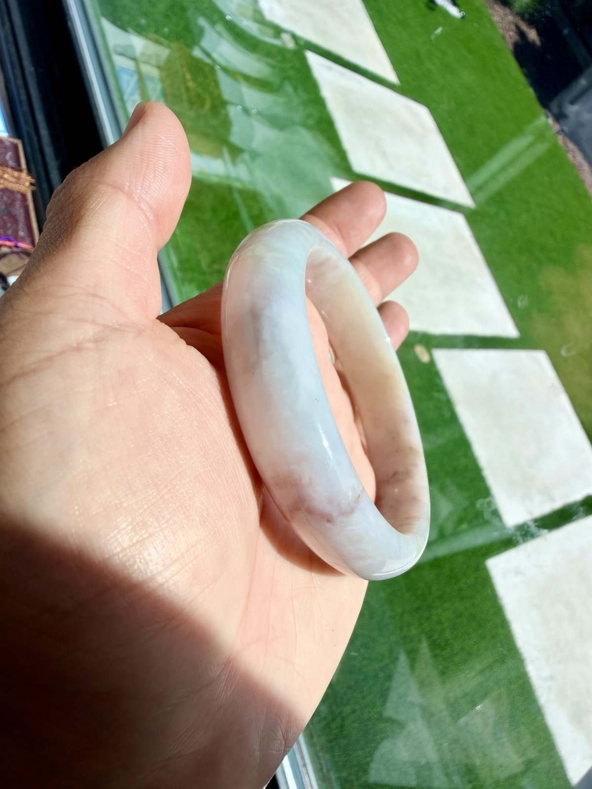 Burma Jadeite Bangle 59m pinky red Type A Burmese Jade Fully Translucent