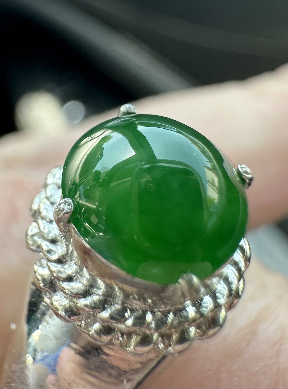 1.39CARET NATURAL BURMA JADEITE JADE TYPE A LOOSE GEMSTONE GREEN COLOR