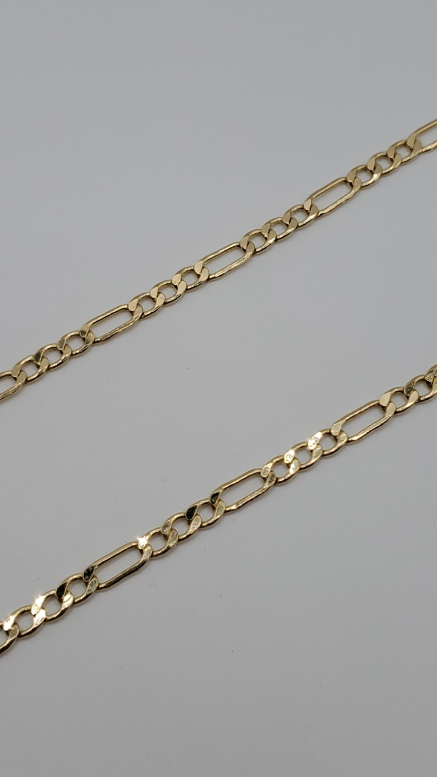 10K Yellow Gold Figaro Chain Necklace 4.3mm 24″ Men Women Italy, NEW