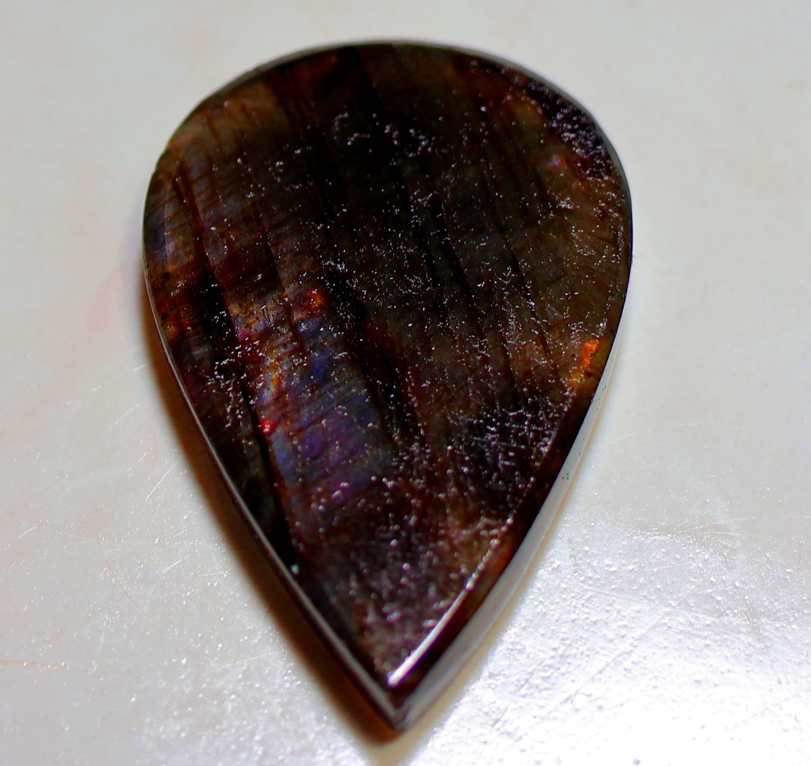 49 Ct 6X22X38 mm Natural Purple Fire Labradorite Pear Cabochon Gemstone SA-187