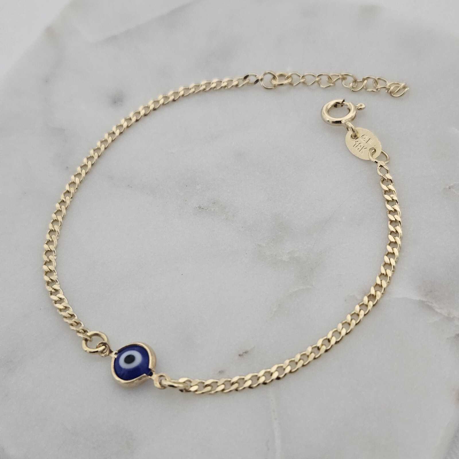 18k Gold Filled blue Evil Eye bracelet Protection bracelet Waterproof bracelet