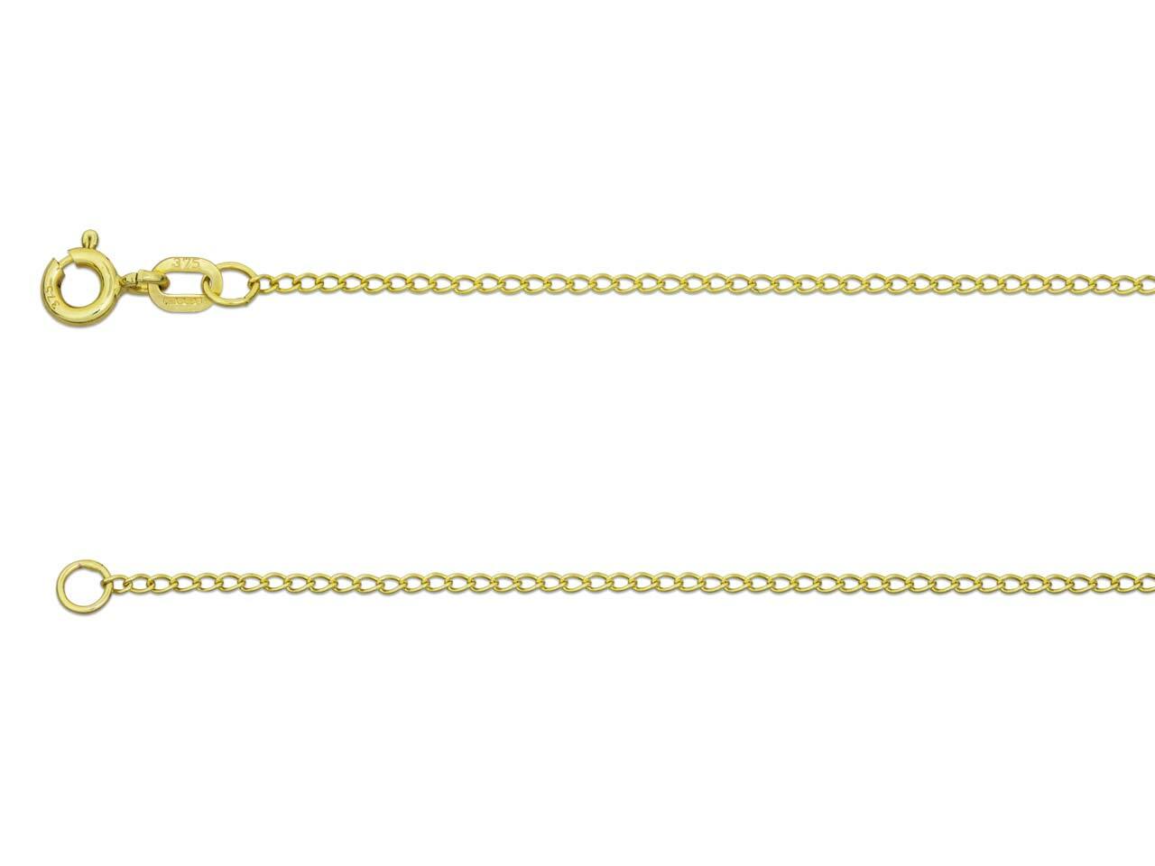 100% Genuine 9k Solid Yellow Gold Curb Link Necklace Chain 50cm BRAND NEW ITALY