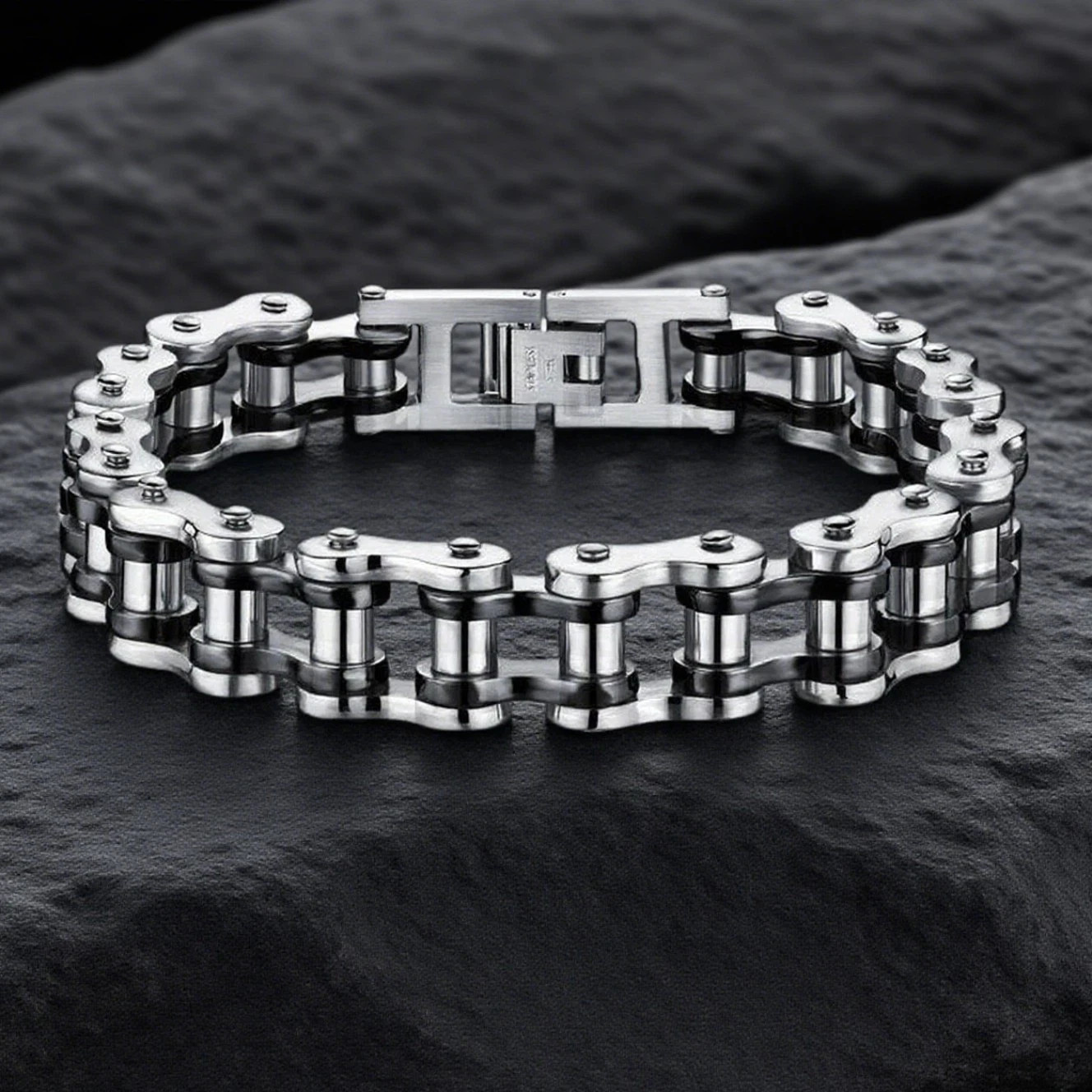Men’s Fashion Bracelet Stainless Steel Motorcycle Bike Chain Design Jewelry Gift