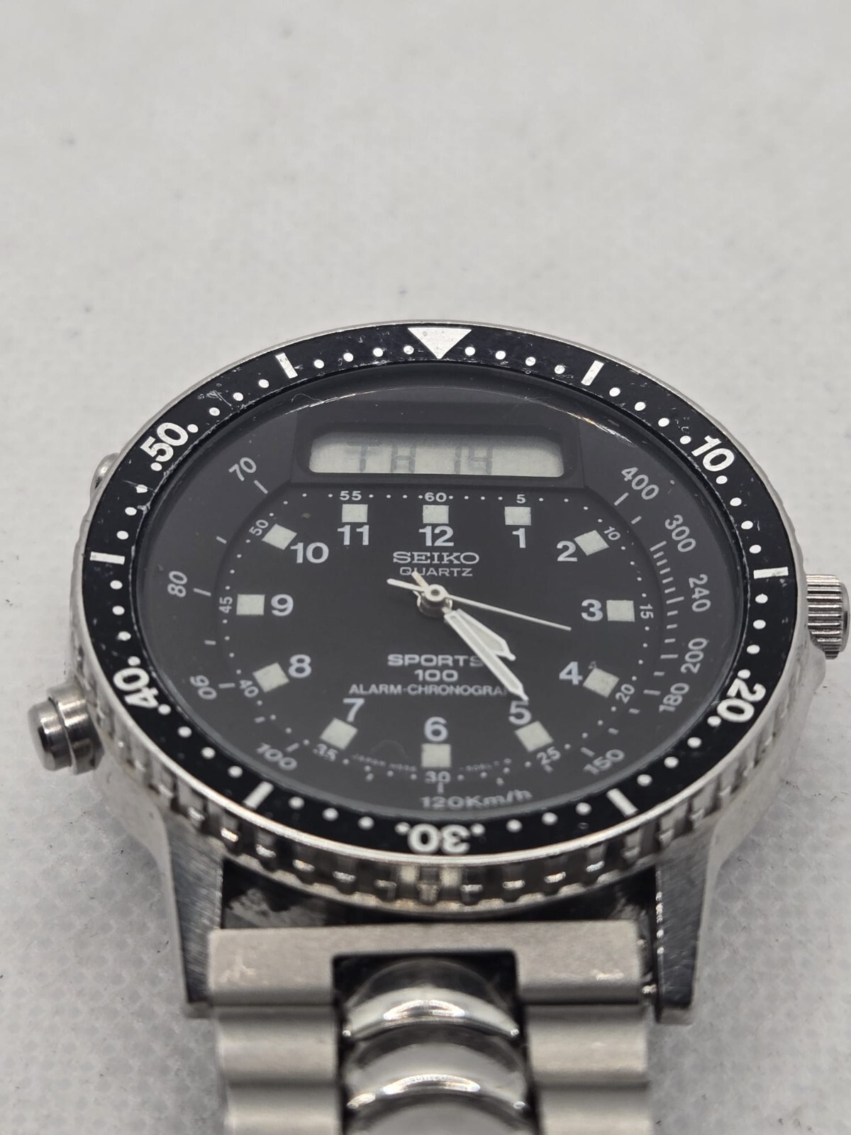 Vintage Seiko Mens Baby Arnie H556-5029 Quartz Stainless Steel Watch – Working