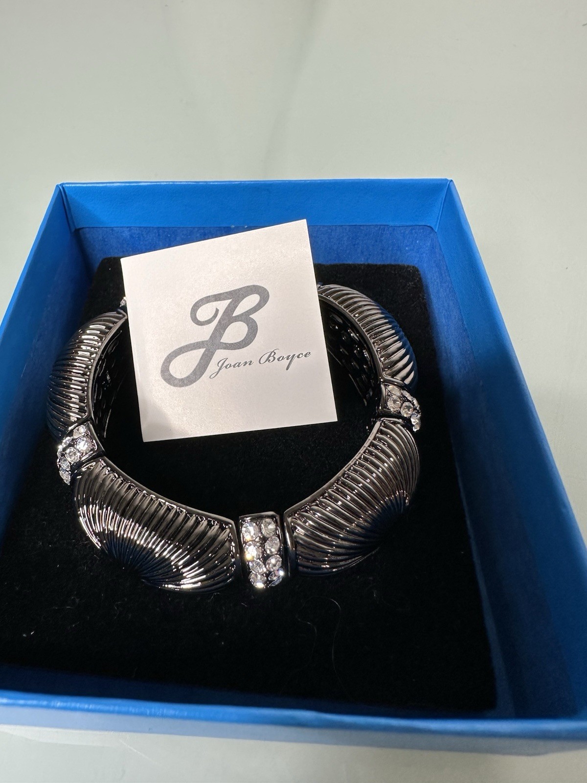 Joan Boyce Bracelet Black with Crystal. New