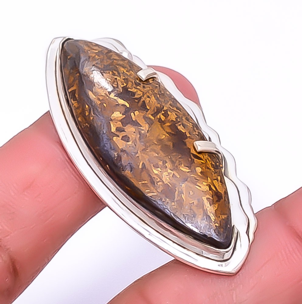Bronzite Jasper – Africa Gemstone Silver Handmade Israeli Pendant 1.76″ A398