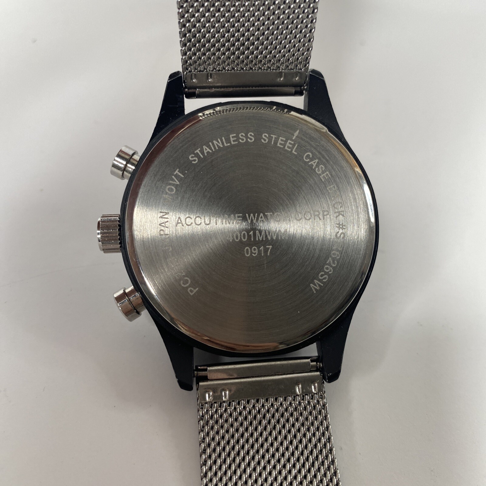 Accutime Watch Corp 4001MWM Black Bezel & Band Watch Not tested needs battery.