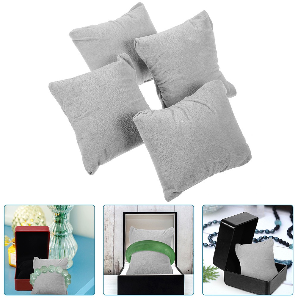 5Pcs Grey Cloth Watch and Bracelet Display Pillows Soft Durable Cushions