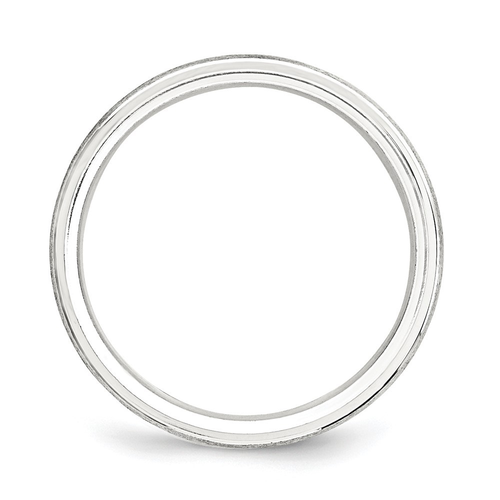 Sterling Silver 6mm Domed with Grooved Beveled Edge Fancy Band Ring Size 12