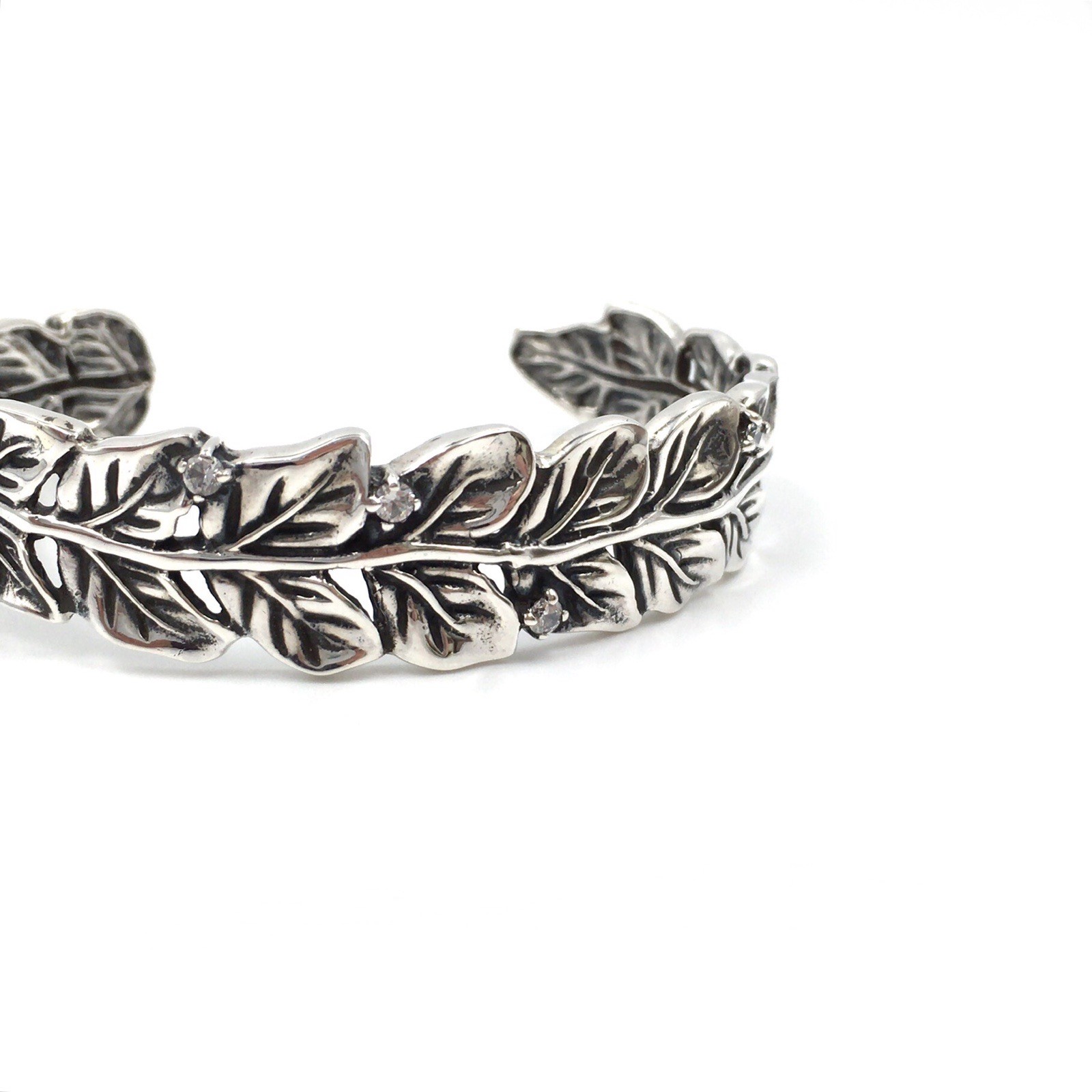 925 Silver Bangle 16mm Sterling Jewellery Bangle Flexible Bracelet Floral 31g