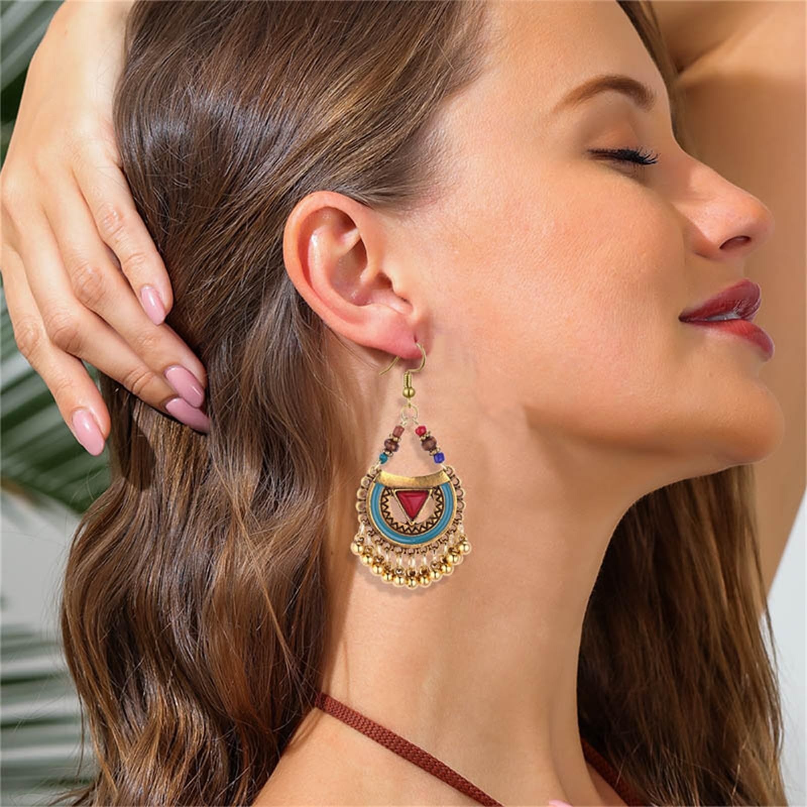 Boho Beaded Tassel Dangle Earrings for Women Ethnic Jewelry