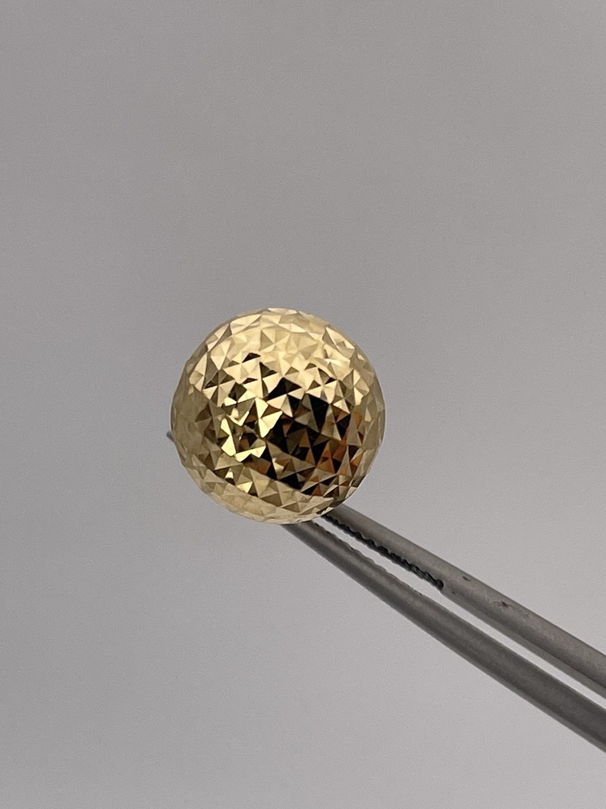 18k Yellow Gold Diamond Cut Disco Ball Pendant charm 1.20g