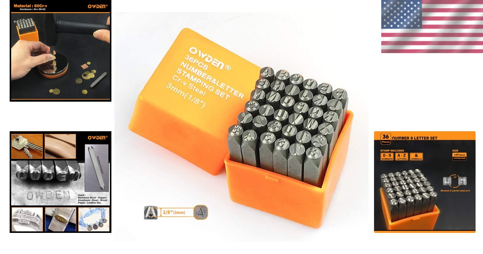 36Pcs Steel Stamping Set 3mm Letter Number Punch Tool Jewelry Craft Alloy HRC…