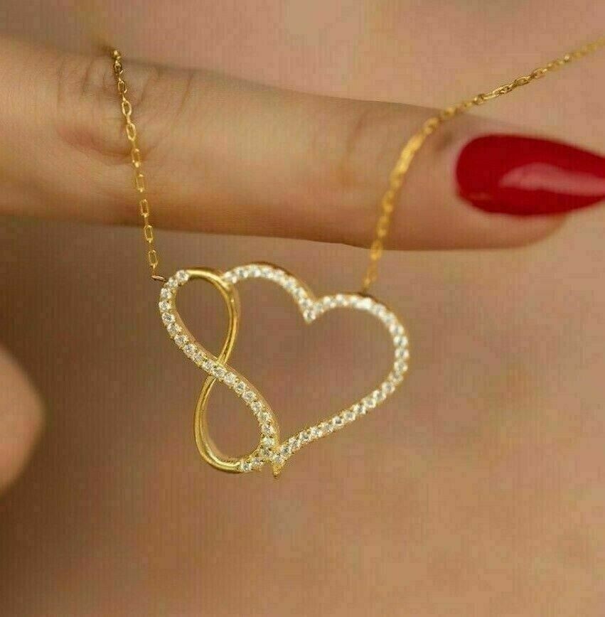 2.00 Ct Round Cut Lab Created Diamond Heart Shape Pendant 14k Yellow Gold Finish