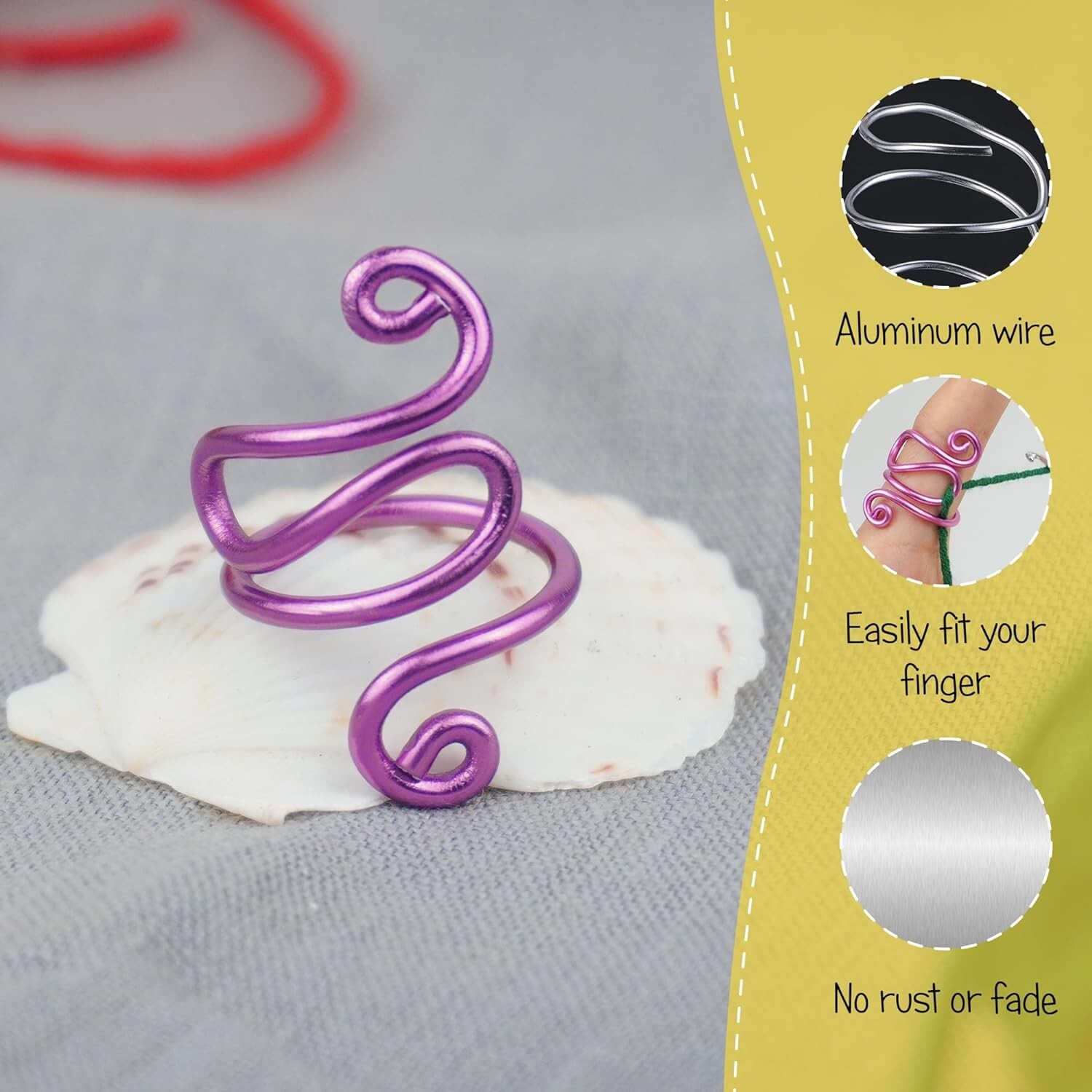 Handmade Crochet Tension Ring, Lefties & Righties Yarn Tension Control Ring-B21