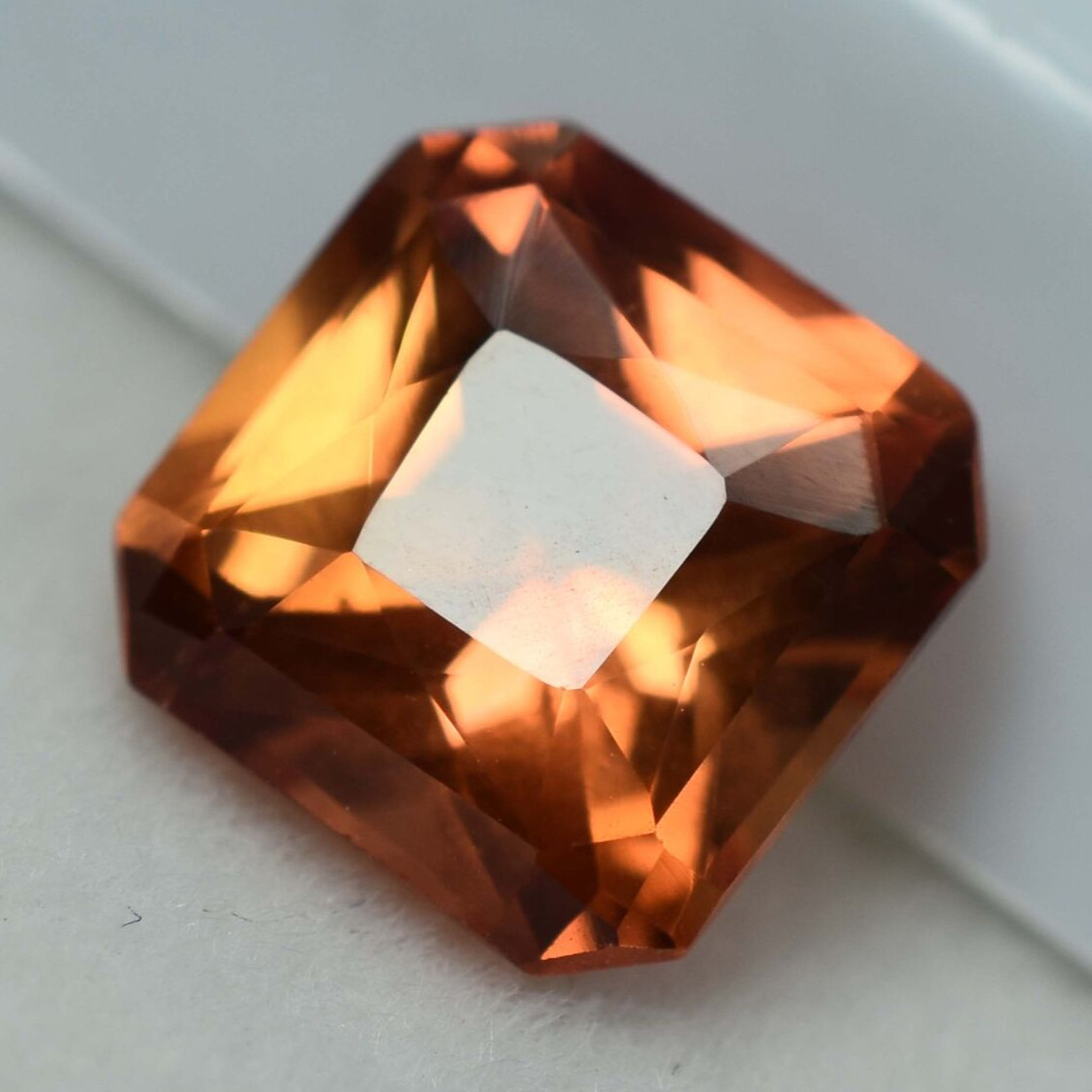 4.80 Ct NATURAL Orange Sapphire Square Cut CERTIFIED Jewelry Making Gemstone