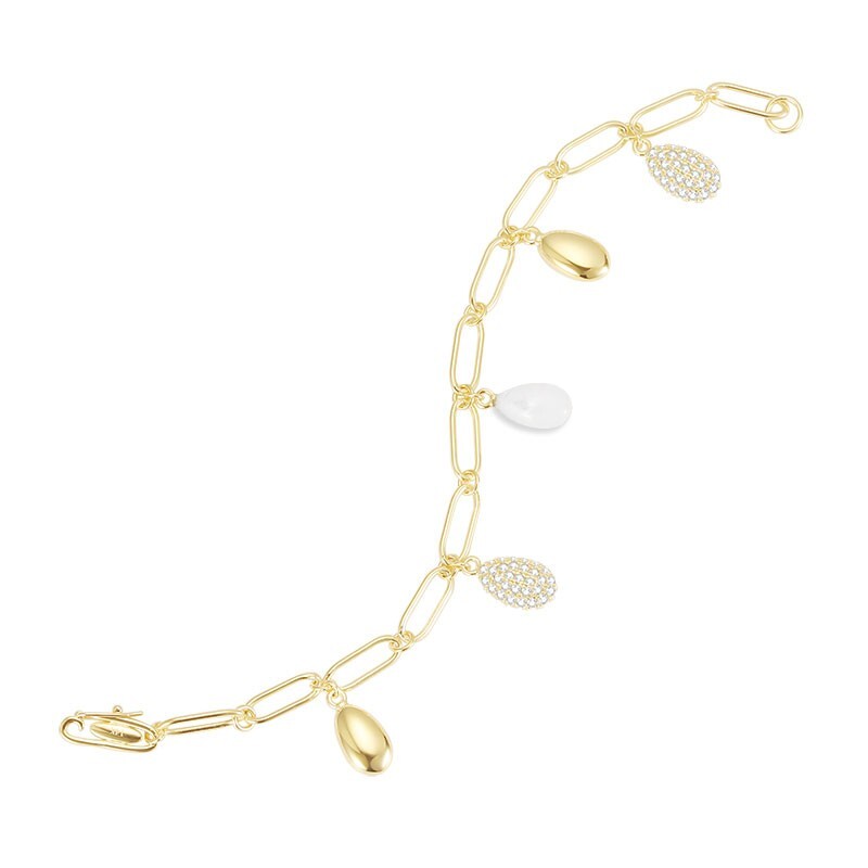 Arista 5 Charm Bracelet 1.56ct Moissanite Sterling Silver 14k gold vermeil Gift