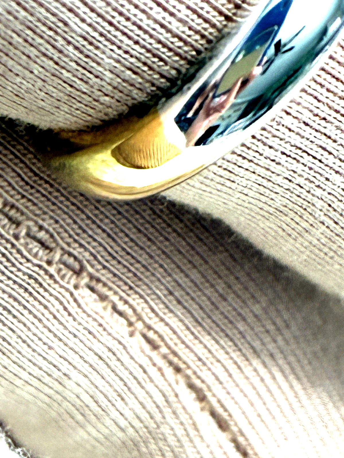 ULTRA FINE 950 SILVER & GOLD PLATED BOLD INTERLOCKING RING, SIZE 11 (M4835-52)