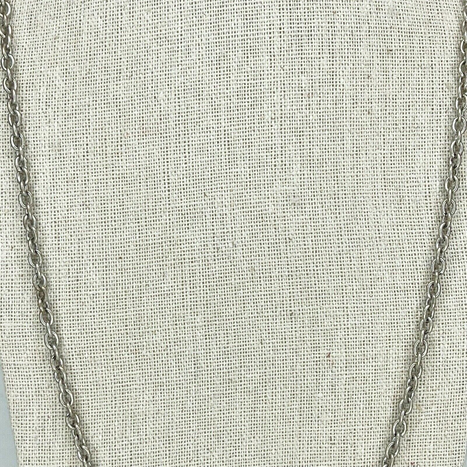 Silver Tone Plain Basic Simple Chain Link Necklace
