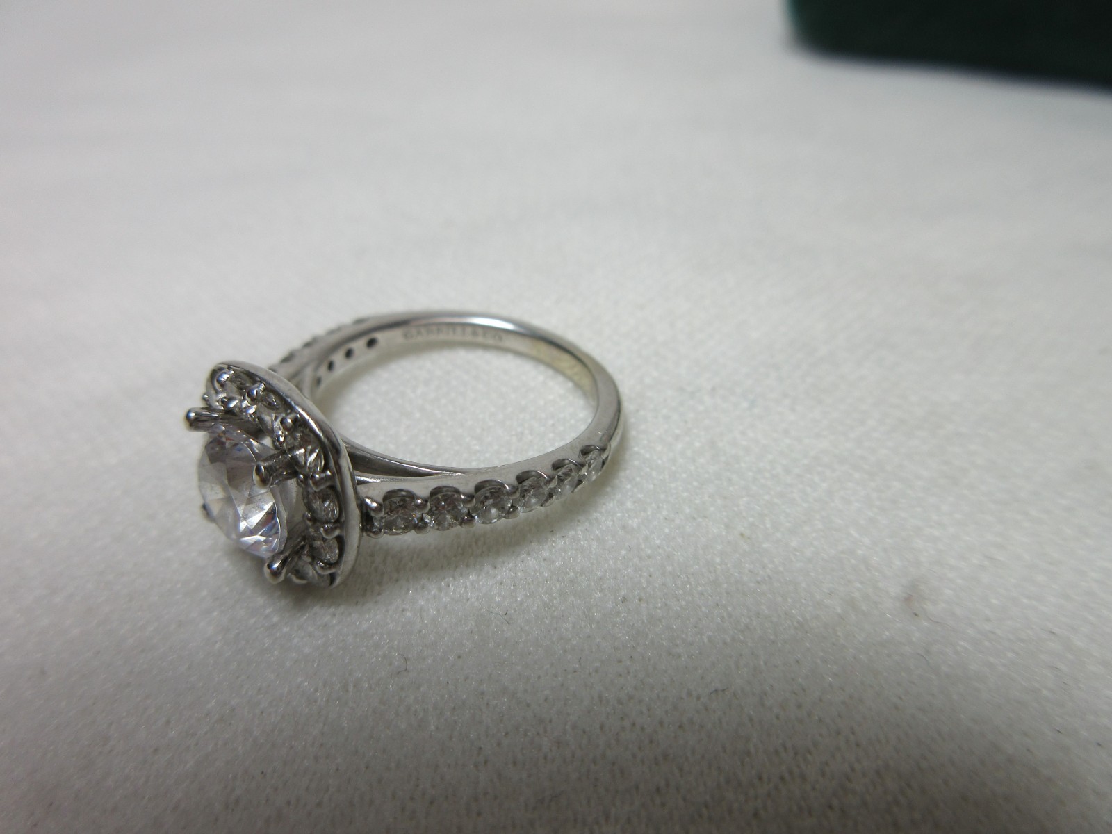 GABRIEL & COMPANY 14K SOLID WHITE GOLD & NATURAL DIAMONDS ENGAGEMENT RING