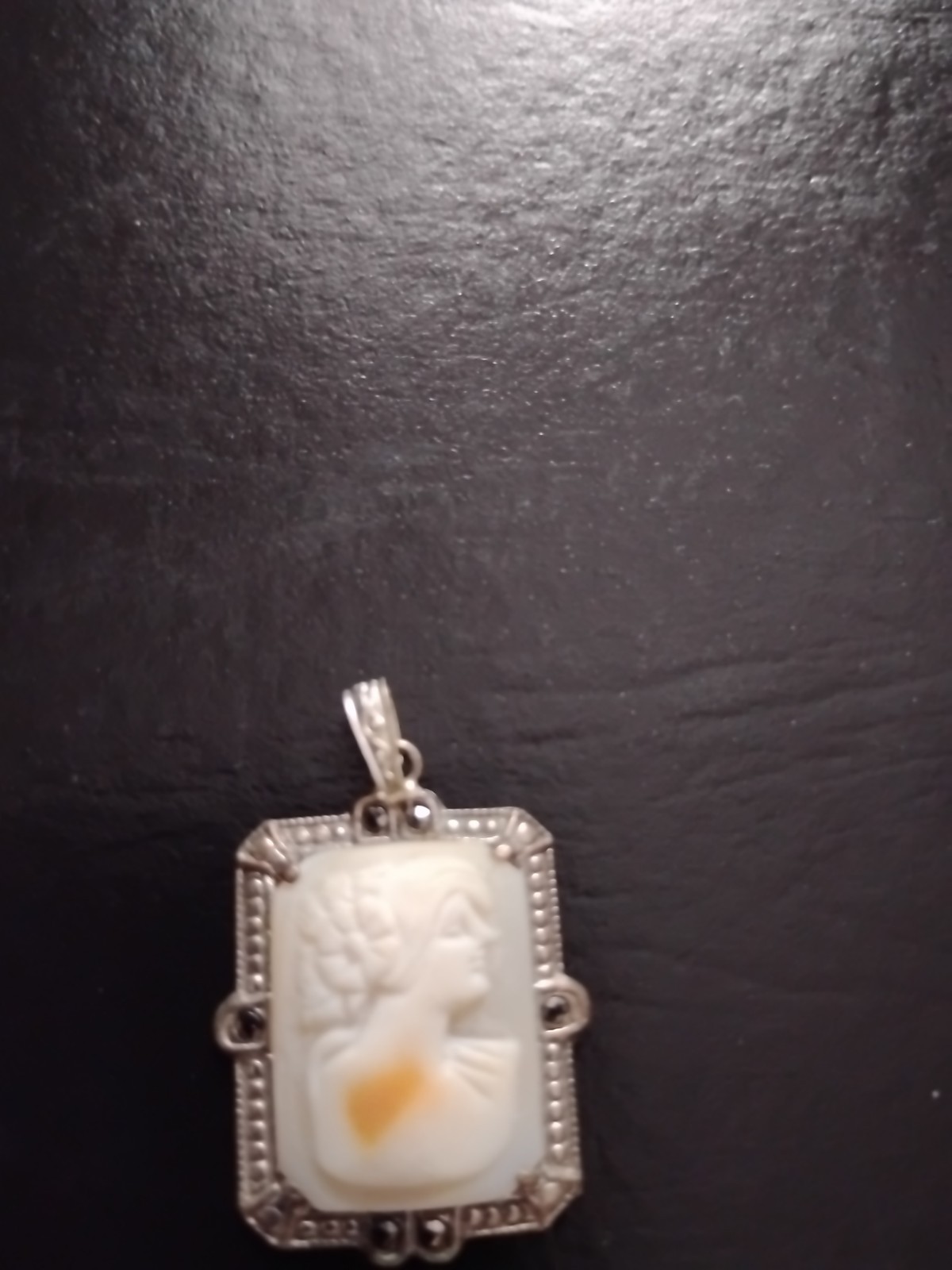 Vintage Rectangular Cameo Pendant