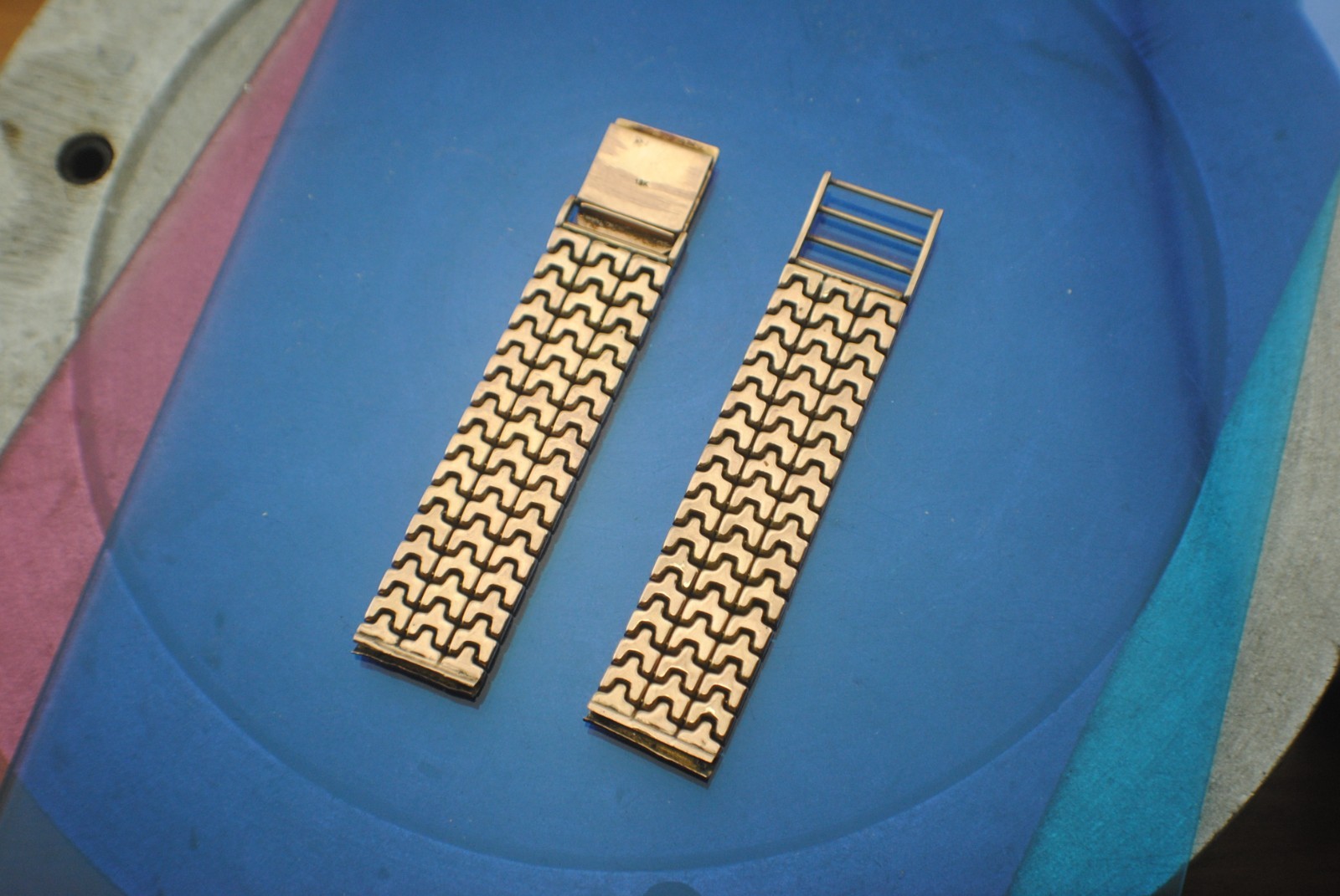 VINTAGE 18K YELLOW GOLD 18MM 35.1 GRAMS BRACELET STRAP FOR 1940S WATCHES 16CM