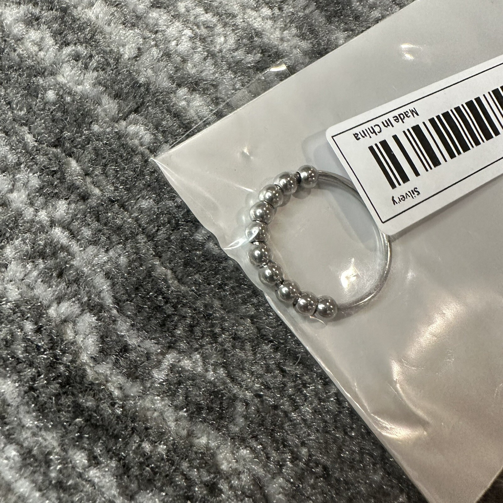 925 Sterling Silver w/ 10 Beads Womens Mens Gift Spinner Fidget Rings 8.75 New