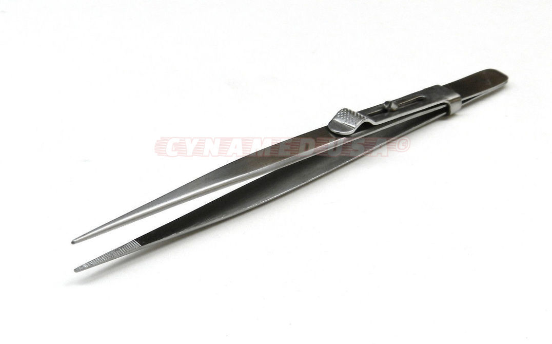 GEM & DIAMOND STONE TWEEZERS LOCKING JEWELRY TWEEZER SLIDE LOCK FINE TIP