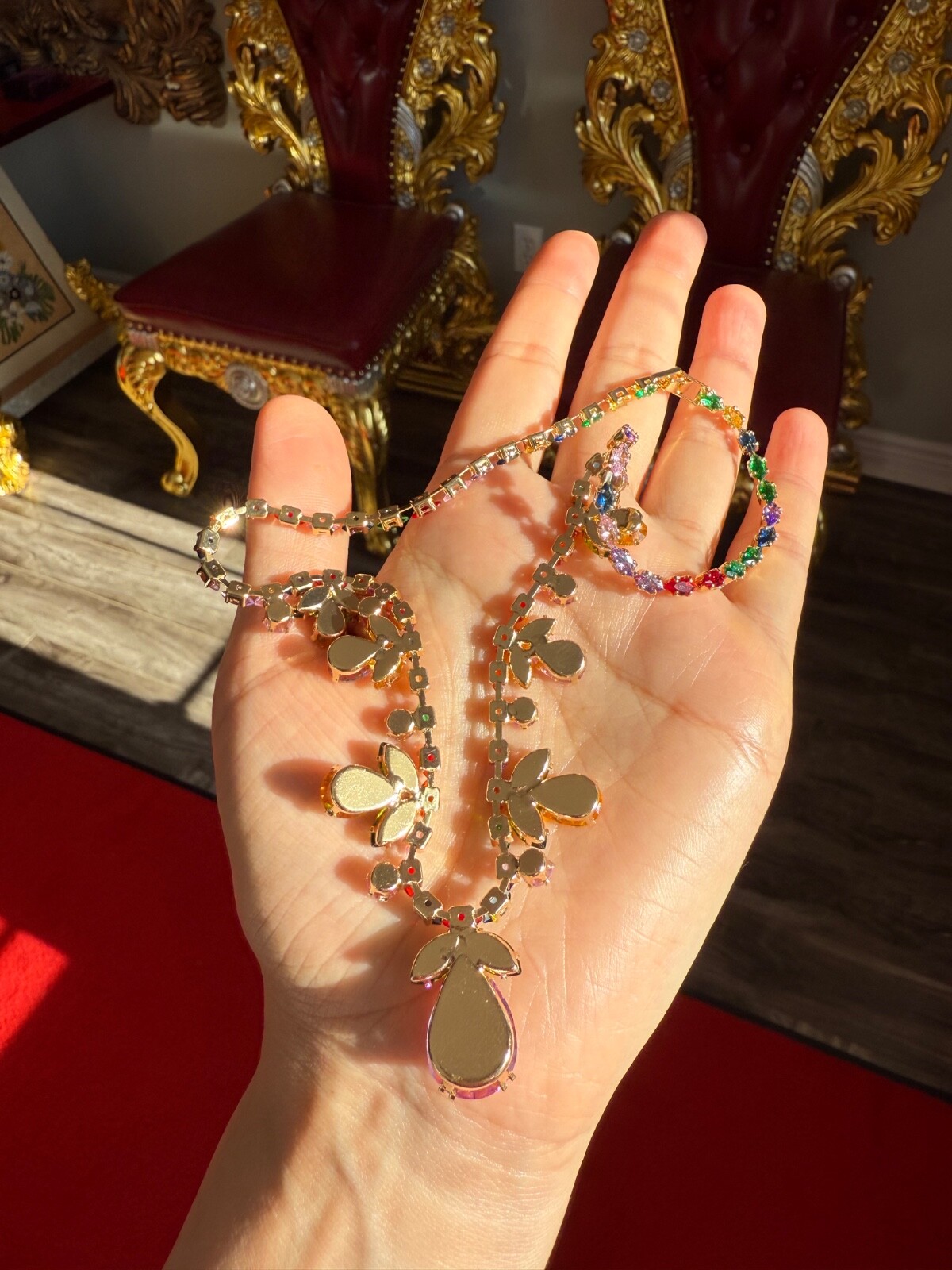 Summer Multicolour Gemstone Necklace Jewelry Luxury Gift For Her, Comes With Box